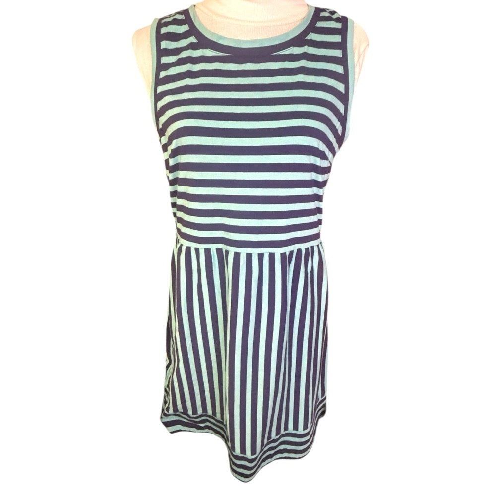 New Ann Taylor loft striped blue nautical dress sleeveless medium